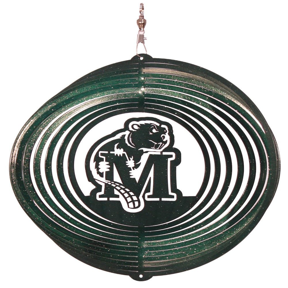 SWEN Products Minot State Beavers Circle Swirly Metal Wind Spinner