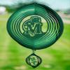 SWEN Products Minot State Beavers Circle Swirly Metal Wind Spinner view 2