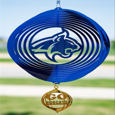 SWEN Products Montana State Bobcats Circle Swirly Metal Wind Spinner