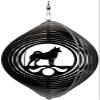 SWEN Products Norwegian Elkhound Circle Swirly Metal Wind Spinner view 1