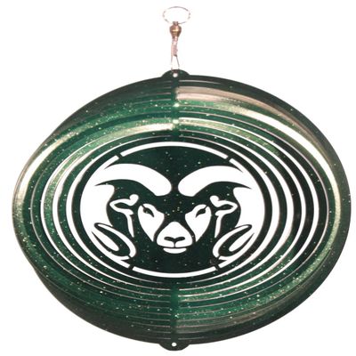 SWEN Products Colorado State Rams Circle Swirly Metal Wind Spinner