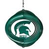 SWEN Products Michigan State Spartans Circle Swirly Metal Wind Spinner view 1