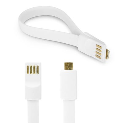 BoxWave Cable Compatible with Barnes & Noble Nook Tablet (7 in) - Colorific Magnetic Mini Cable, Colorful Mini Micro USB Cable - Winter White
