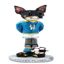 Rat Terrier Soccer Doogie Collectable Figurine