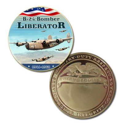 B-24 Liberator Colorzied Printed Challeng Coin