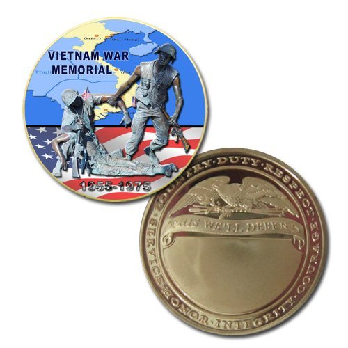 vietnam war memorial Colorzied Printed Challeng Coin