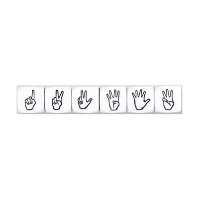 Koplow Games d6 20mm Number Dice 1-6 & 7-12 - Sign Language (6)