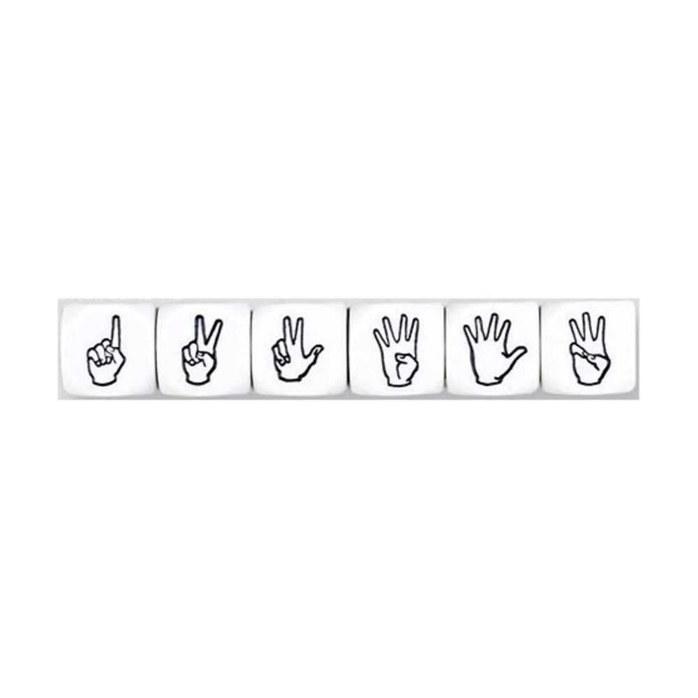 Koplow Games d6 20mm Number Dice 1-6 & 7-12 - Sign Language (6)