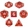 7 Die Polyhedral Dice Set - Translucent Red with Velvet Pouch By Wiz Dice view 1