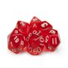 7 Die Polyhedral Dice Set - Translucent Red with Velvet Pouch By Wiz Dice view 2