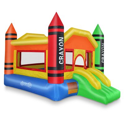 Cloud 9 Mini Crayon Bounce House with Slide, Inflatable Bouncer for Kids, Without Blower