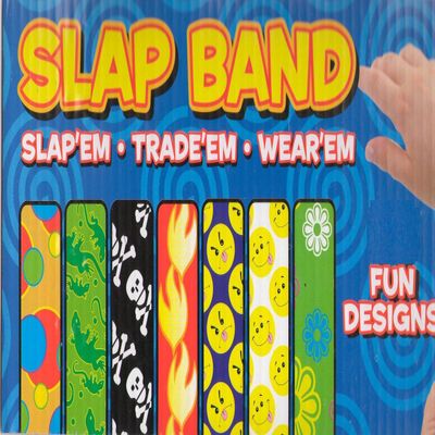 Slap Band Toy (16 Various Designs) (6 Pack)