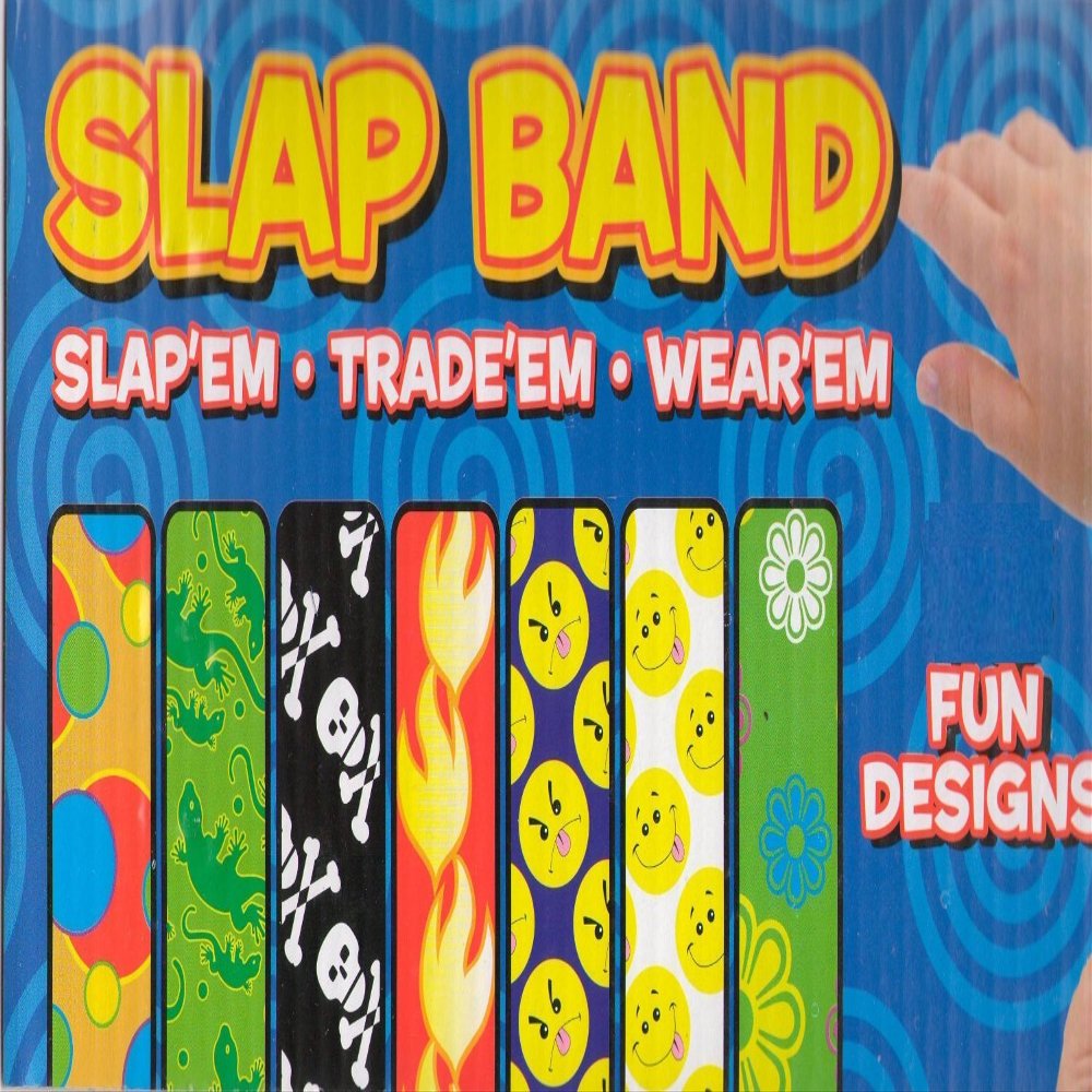 Slap Band Toy (16 Various Designs) (6 Pack)