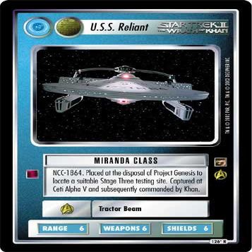 STAR TREK CCG 1E TMP MOTION PICTURES USS RELIANT 126R+