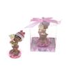 Lunaura Baby Keepsake - Set of 12 "Girl" Black Ethnic Baby Holding Teddy Bear Favors - Pink view 1