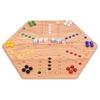 AmishToyBox.com Wahoo Marble Game Board Set - 16" Wide - Solid Oak Wood - Double-Sided - with 16mm Marbles and Dice Included view 1