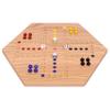 AmishToyBox.com Wahoo Marble Game Board Set - 16" Wide - Solid Oak Wood - Double-Sided - with 16mm Marbles and Dice Included view 3