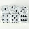 Arctic Speckled Dice with Black Pips D6 16mm (5/8in) Pack of 6 Wondertrail view 1