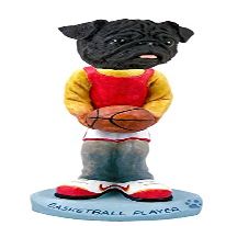 Black Basketball Pug Doogie Collectible Figurine