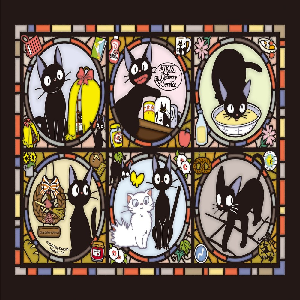 ensky Kiki's Delivery Service Jiji Art Crystal Jigsaw Puzzle (208-AC02) - Official Studio Ghibli Merchandise