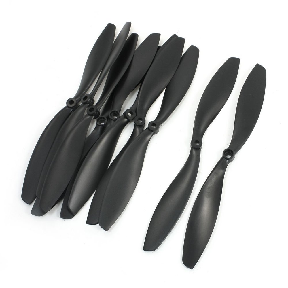 uxcell 5 Pairs 10x4.5R 2 Vanes Positive Reverse Propeller w Adapter Ring for Multirotor