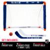 Franklin Sports NHL Edmonton Oilers Mini Hockey Set - Kids Indoor Knee Hockey Goal, Ball, + 2 Mini Stick Combo Set - Youth NHL Team Indoor Toy Sets - Ages 3+ view 2