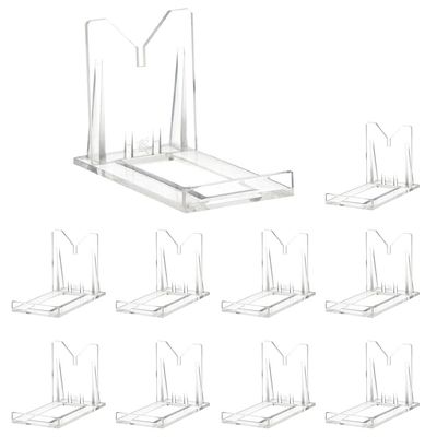 OnFireGuy (10) 2" Adjustable Two Part Adjustable Clear Acrylic Plastic Display Stand Easel for Mineral Fossil Slice Agate Slab Geode Seashell