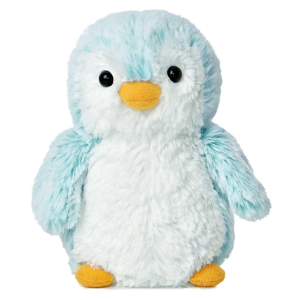 Aurora Playful Pompom Penguin Brights Stuffed Animal - Vibrant Companions for Warm Cuddles - Perfect for Adults, Kids, and Birthdays - Blue 6 Inches
