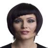 Enigma Women's Short Wig With Angeled Bangs One Size Black And Purple view 1