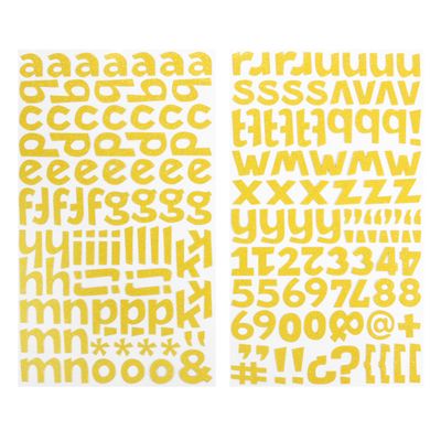 Darice 1219-63 172-Piece Glitter Alphabet Sticker, Lower Case Letters and Numbers with Bold Font, Yellow