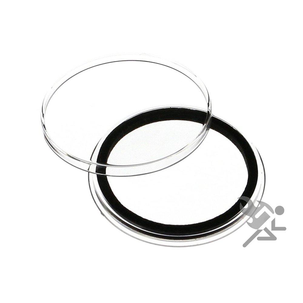 (3) Air-tite 41mm Black Ring Coin Holder Capsules