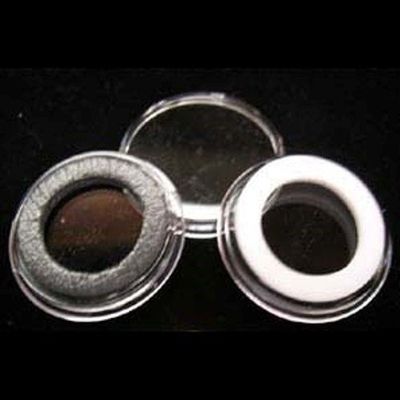 (3) Air-tite 42mm Black Ring Coin Holder Capsules