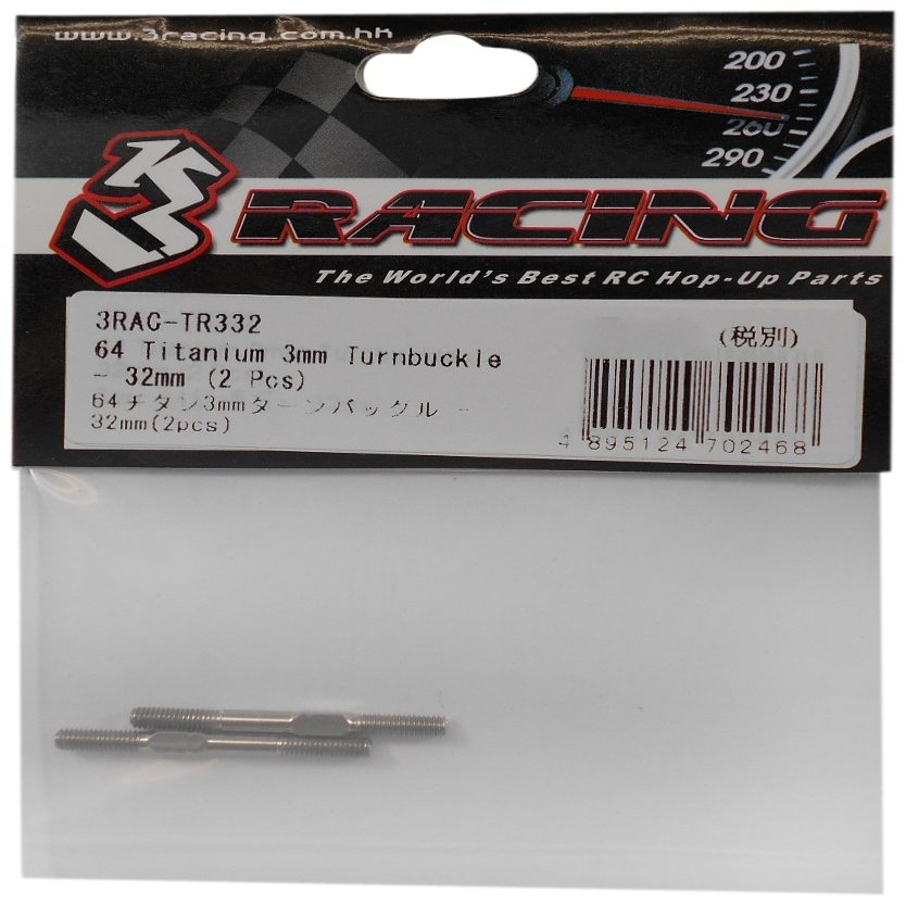 3 Racing 3RAC-TR332 64 Titanium 3mm Turnbuckle 32mm (2pcs) (Three Racing)