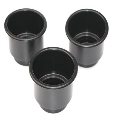 3 5/8 Black Jumbo Cup Boat RV Car Truck Poker Pool Table Sofa Inserts Large Size - 3 Pack (3)