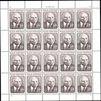 1994 Black Heritage Dr Allison Davis 29 Cent Stamp Full Sheet of 20 Scott 2816 By USPS