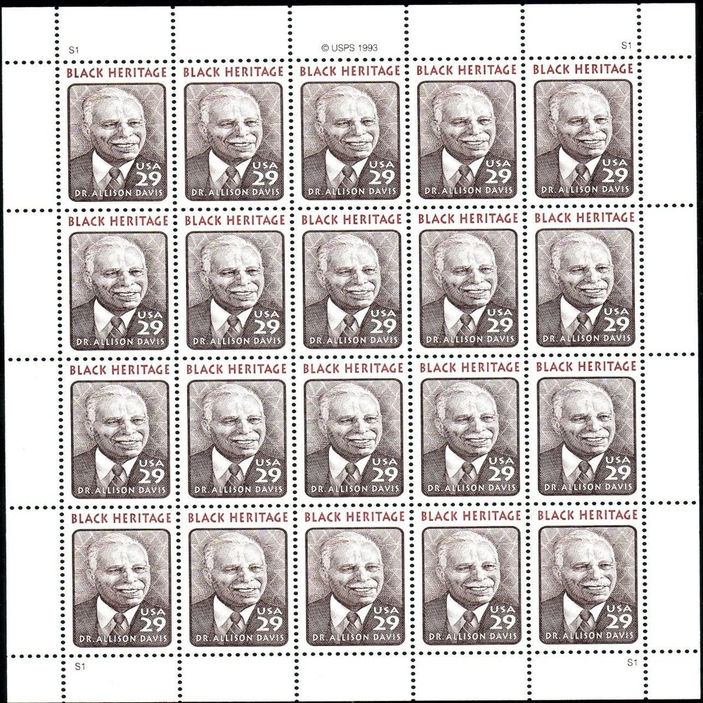 1994 Black Heritage Dr Allison Davis 29 Cent Stamp Full Sheet of 20 Scott 2816 By USPS