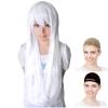 CaseEden Cosplay Wig, VOYAKILOID Vocaloid Weak Sound Haku Rosenmaiden, Mercury Light, Jormungand Coco AngelBeats! Kanade Tachika Cosplay Wig, Straight, Long, 31.5 inches (80 cm), White, White & White Merce Wig Net, Set of 2, Black & Skin Color view 1