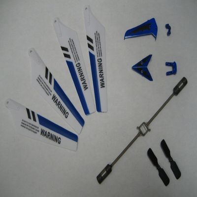 Full Replacement Parts Set for Syma S107 RC Helicopter, Main Blades, Tail Decorations, Tail Props, Balance Bar, -Blue Set-