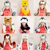 TONWHAR Cartoon Animal Hood Hoodie Hat with Attached Scarf and Mittens (Leopard) view 4