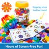 Brain Flakes 500 Piece Set, Ages 3+, Interlocking Plastic Disc Toy for Creative Building, Educational STEM Learning, Construction Block Play for Kids, Teens, Adults, Boys, and Girls view 2