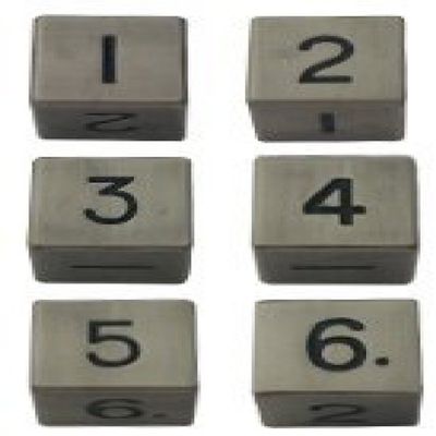 6 Count Metal Dice Set: d6 16mm Dice: Antique Silver