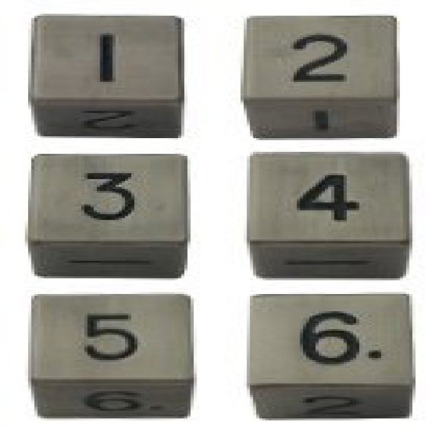 6 Count Metal Dice Set: d6 16mm Dice: Antique Silver