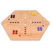 AmishToyBox.com Wahoo Marble Game Board Set - 20" Wide - Solid Oak Wood - Double-Sided - with Large 18mm Marbles and Dice Included view 3