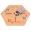 AmishToyBox.com Wahoo Marble Game Board Set - 20" Wide - Solid Oak Wood - Double-Sided - with Large 18mm Marbles and Dice Included view 4
