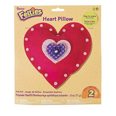 Darice Felties Felt Kit - Heart Pillow - Makes 2