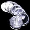 10 Airtite Coin Capsule Holders w WHITE Rings for American Silver Eagle Dollar by Pinnacle view 1