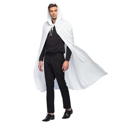 Boland 10106485 Dusk Hood Domino Cloak (180 cm), White, Adult