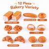 12 PCS Fake Bread Pastries Set, Life Sized Plastic Pretend Play Food Toy Kids Bakery Grocery Kitchen Playset view 3