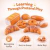12 PCS Fake Bread Pastries Set, Life Sized Plastic Pretend Play Food Toy Kids Bakery Grocery Kitchen Playset view 4