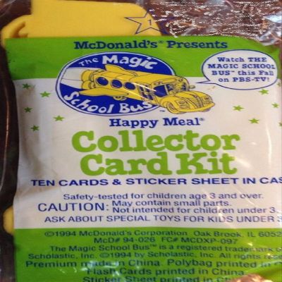Mcdonalds 1994 the Magic School Bus Collector Card Kit